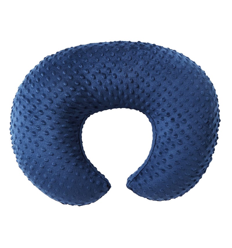 QUENESS Nursing Pillow Cover Breastfeeding Pillow Cases Minky Dot Slipcover (Estate Blue) - Image 1
